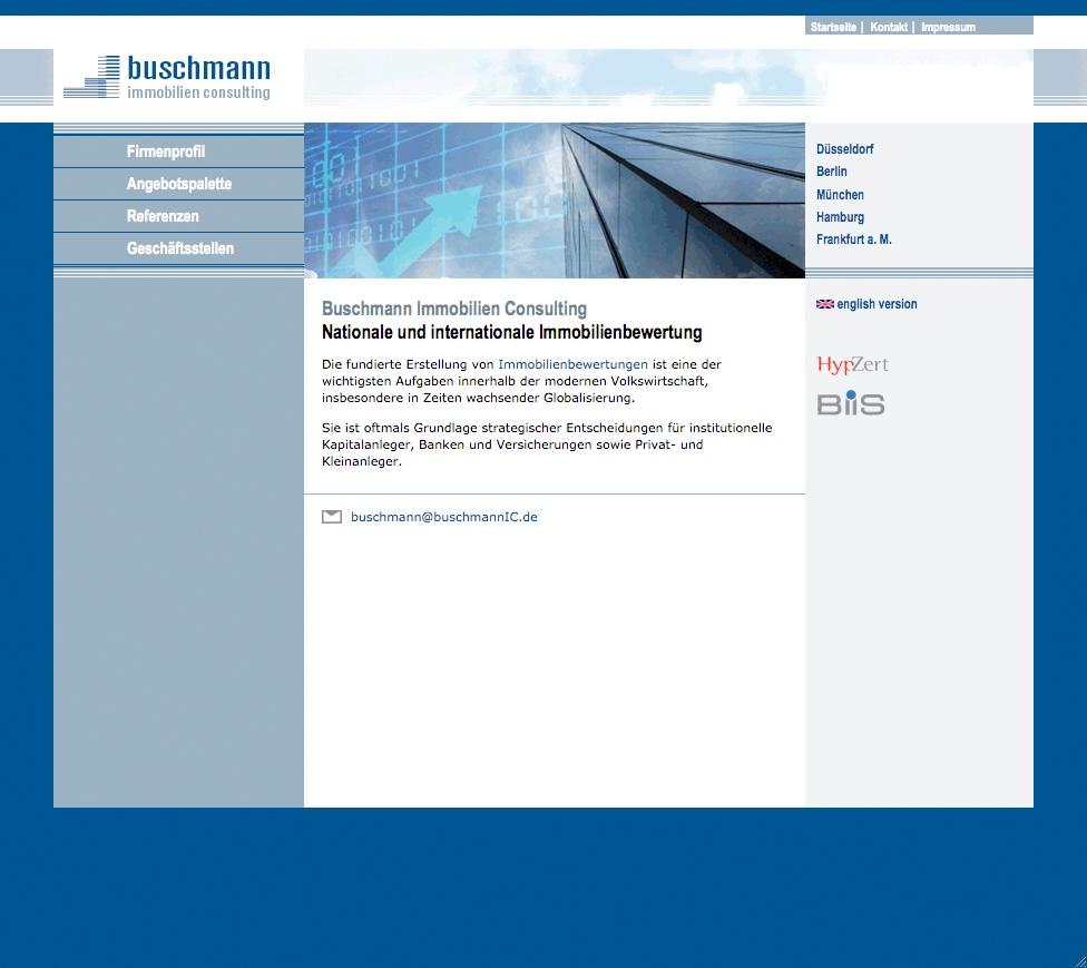 website Buschmann Immobilien Consulting